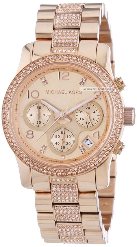 michael kors gold uhr damen blumen|michael kors rose gold set.